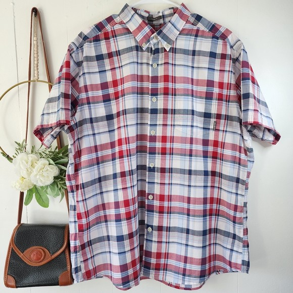 Eddie Bauer Classic Fit  Short Sleeves Flannel Button Down Shirt Size XL - Picture 1 of 7